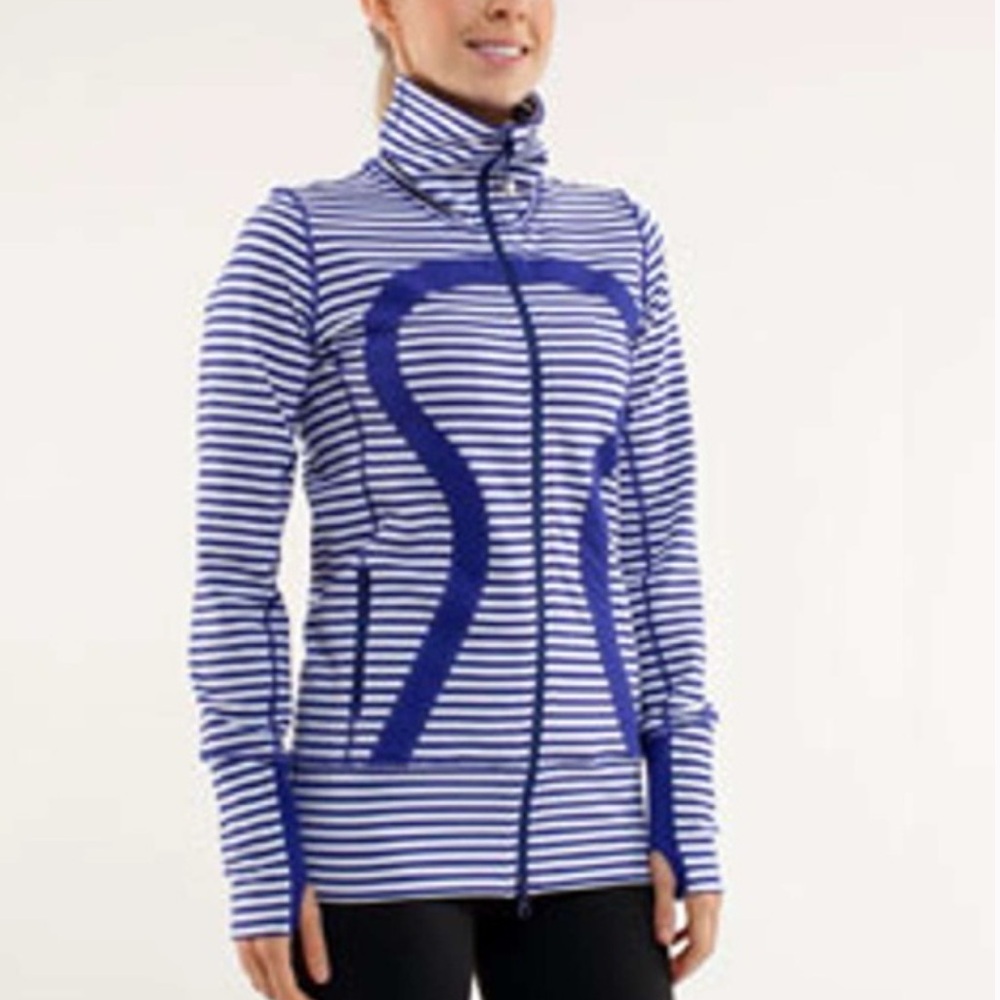 Lululemon In Stride Striped Zip Up Jacket 6